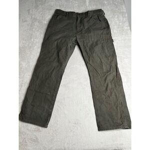 Genuine Dickies Mens Carpenter Pants Olive Green Utility Workwear 35x27.5